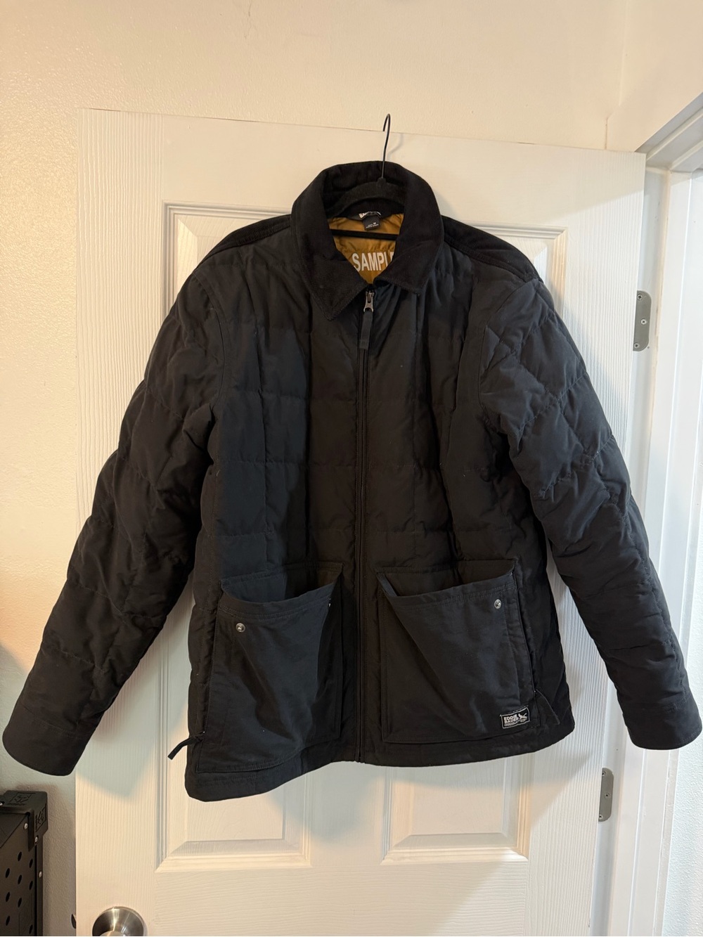 Eddie Bauer Black Quilted Puffer Jacket with Front Pockets